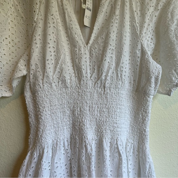 J. CREW Provence Smocked-Waist Midi Dress in Eyelet Size: Medium - Picture 8 of 11